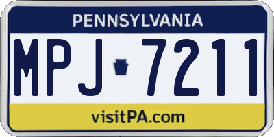 PA license plate MPJ7211