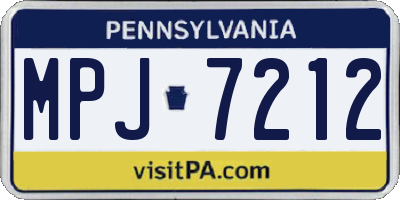 PA license plate MPJ7212
