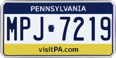PA license plate MPJ7219