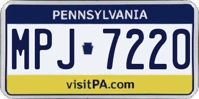PA license plate MPJ7220
