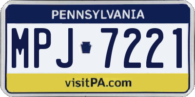 PA license plate MPJ7221