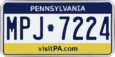 PA license plate MPJ7224