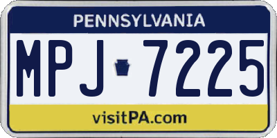 PA license plate MPJ7225