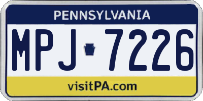 PA license plate MPJ7226