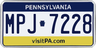 PA license plate MPJ7228