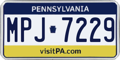 PA license plate MPJ7229