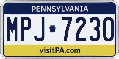 PA license plate MPJ7230