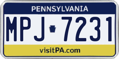 PA license plate MPJ7231