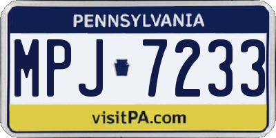 PA license plate MPJ7233