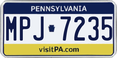PA license plate MPJ7235