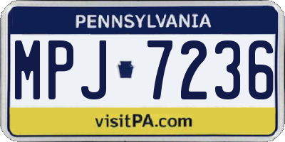 PA license plate MPJ7236