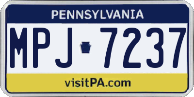 PA license plate MPJ7237