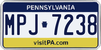 PA license plate MPJ7238