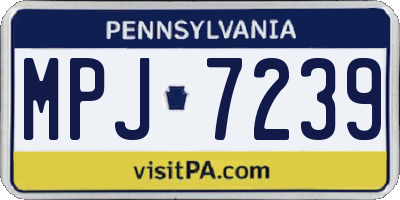 PA license plate MPJ7239