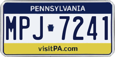 PA license plate MPJ7241