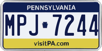 PA license plate MPJ7244