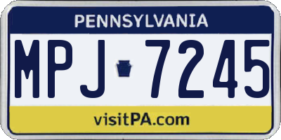 PA license plate MPJ7245
