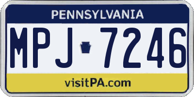 PA license plate MPJ7246