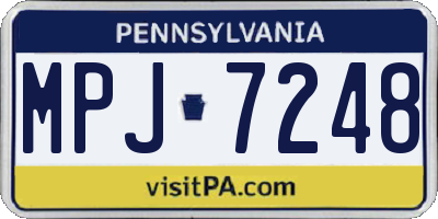 PA license plate MPJ7248
