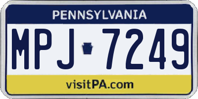 PA license plate MPJ7249