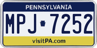 PA license plate MPJ7252
