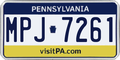 PA license plate MPJ7261