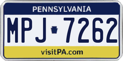 PA license plate MPJ7262