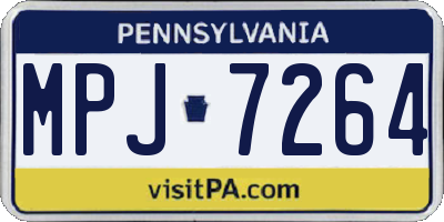 PA license plate MPJ7264