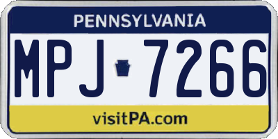 PA license plate MPJ7266