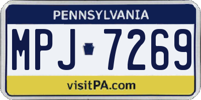 PA license plate MPJ7269