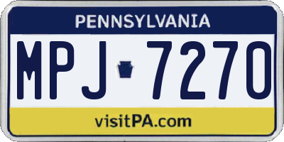 PA license plate MPJ7270