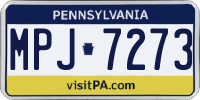 PA license plate MPJ7273