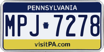 PA license plate MPJ7278