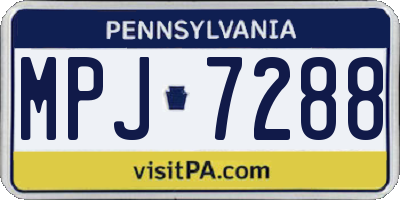 PA license plate MPJ7288