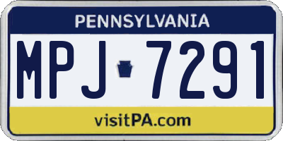 PA license plate MPJ7291