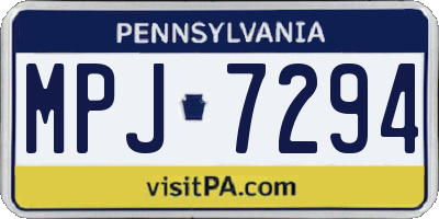 PA license plate MPJ7294