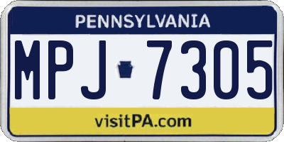 PA license plate MPJ7305