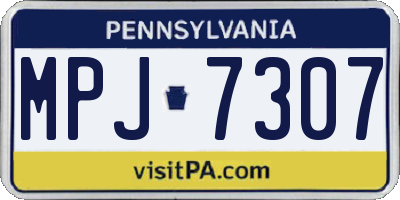 PA license plate MPJ7307