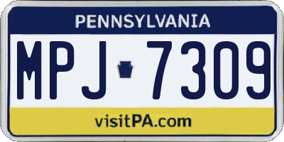 PA license plate MPJ7309