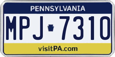 PA license plate MPJ7310