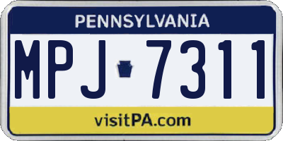 PA license plate MPJ7311