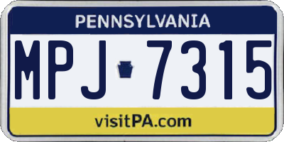 PA license plate MPJ7315