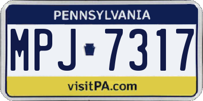 PA license plate MPJ7317