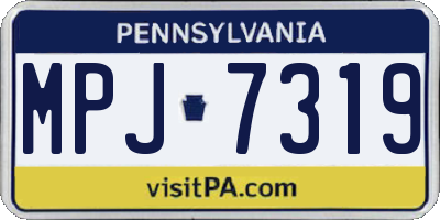 PA license plate MPJ7319