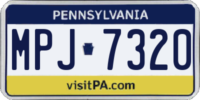 PA license plate MPJ7320