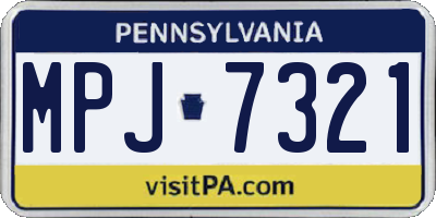 PA license plate MPJ7321