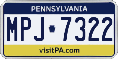 PA license plate MPJ7322