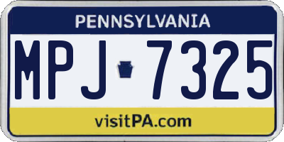 PA license plate MPJ7325