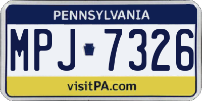 PA license plate MPJ7326
