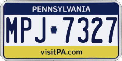 PA license plate MPJ7327
